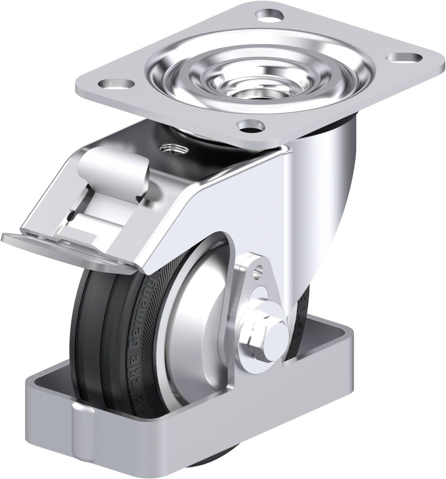 Blickle L-RD 100R-FI-FA-FS Plaatstalen zwenkwiel Wieldiameter: 100 mm Draagvermogen (max.): 100 kg 1 stuk(s)