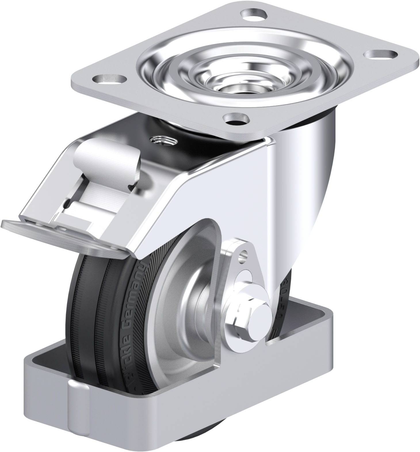 Blickle L-RD 100R-FI-FS Plaatstalen zwenkwiel Wieldiameter: 100 mm Draagvermogen (max.): 100 kg 1 stuk(s)