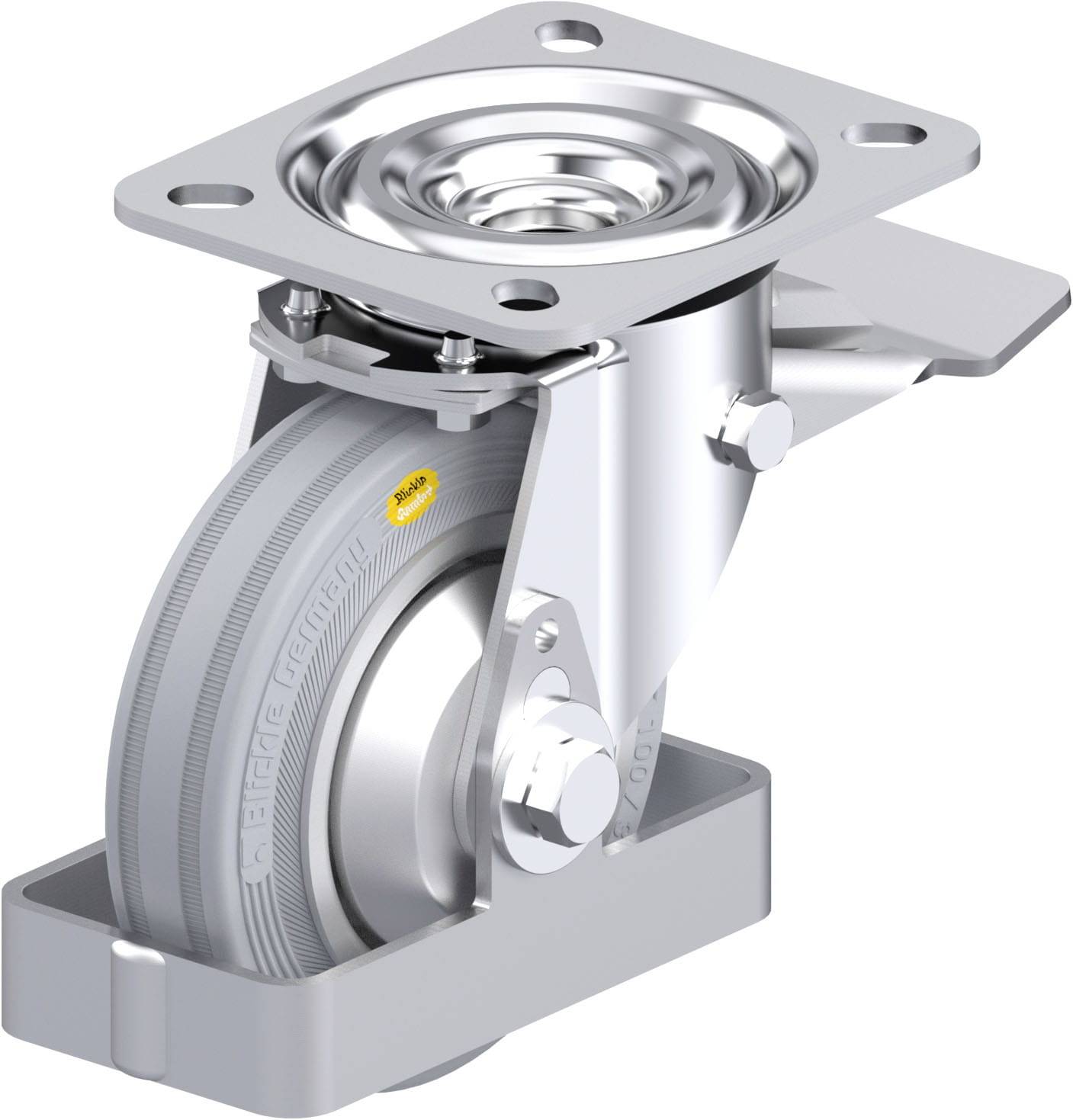 Blickle L-RD 100R-ST-VLI-FA-FS Plaatstalen zwenkwiel Wieldiameter: 100 mm Draagvermogen (max.): 100 kg 1 stuk(s)