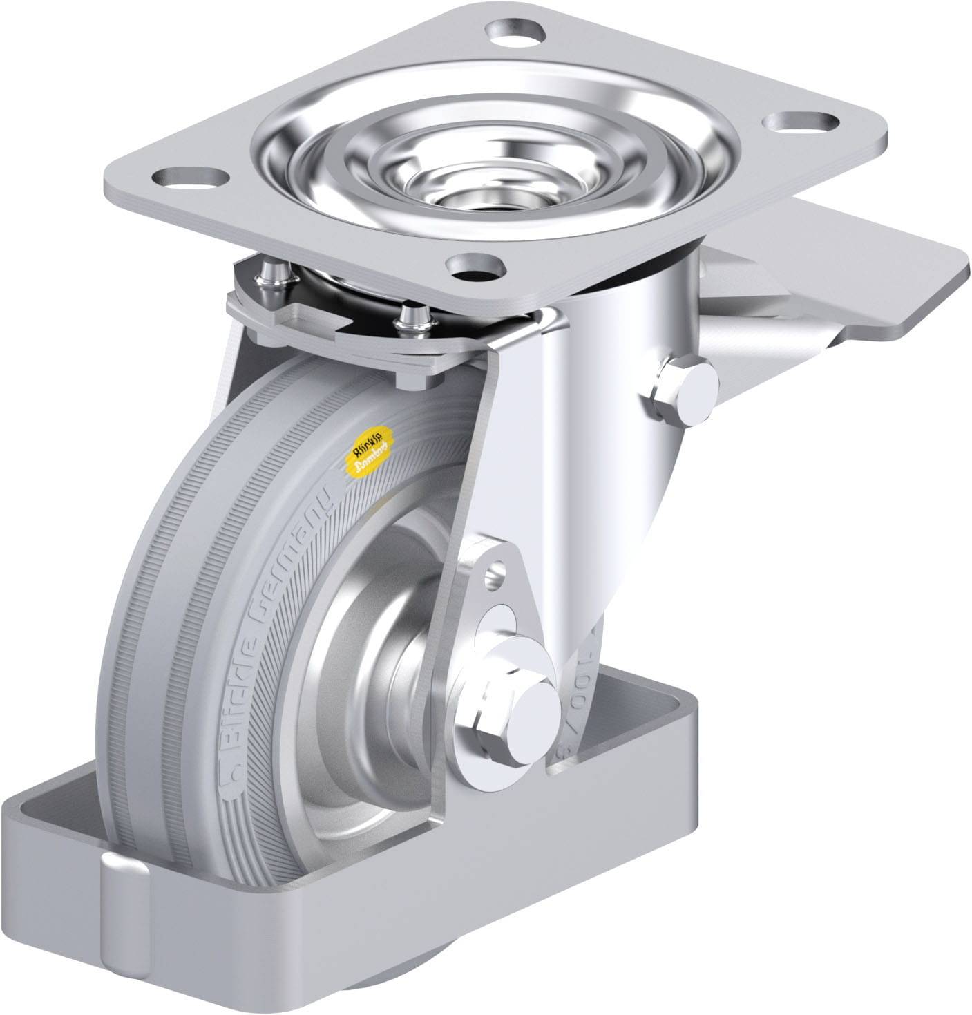 Blickle L-RD 100R-ST-VLI-FS Plaatstalen zwenkwiel Wieldiameter: 100 mm Draagvermogen (max.): 100 kg 1 stuk(s)
