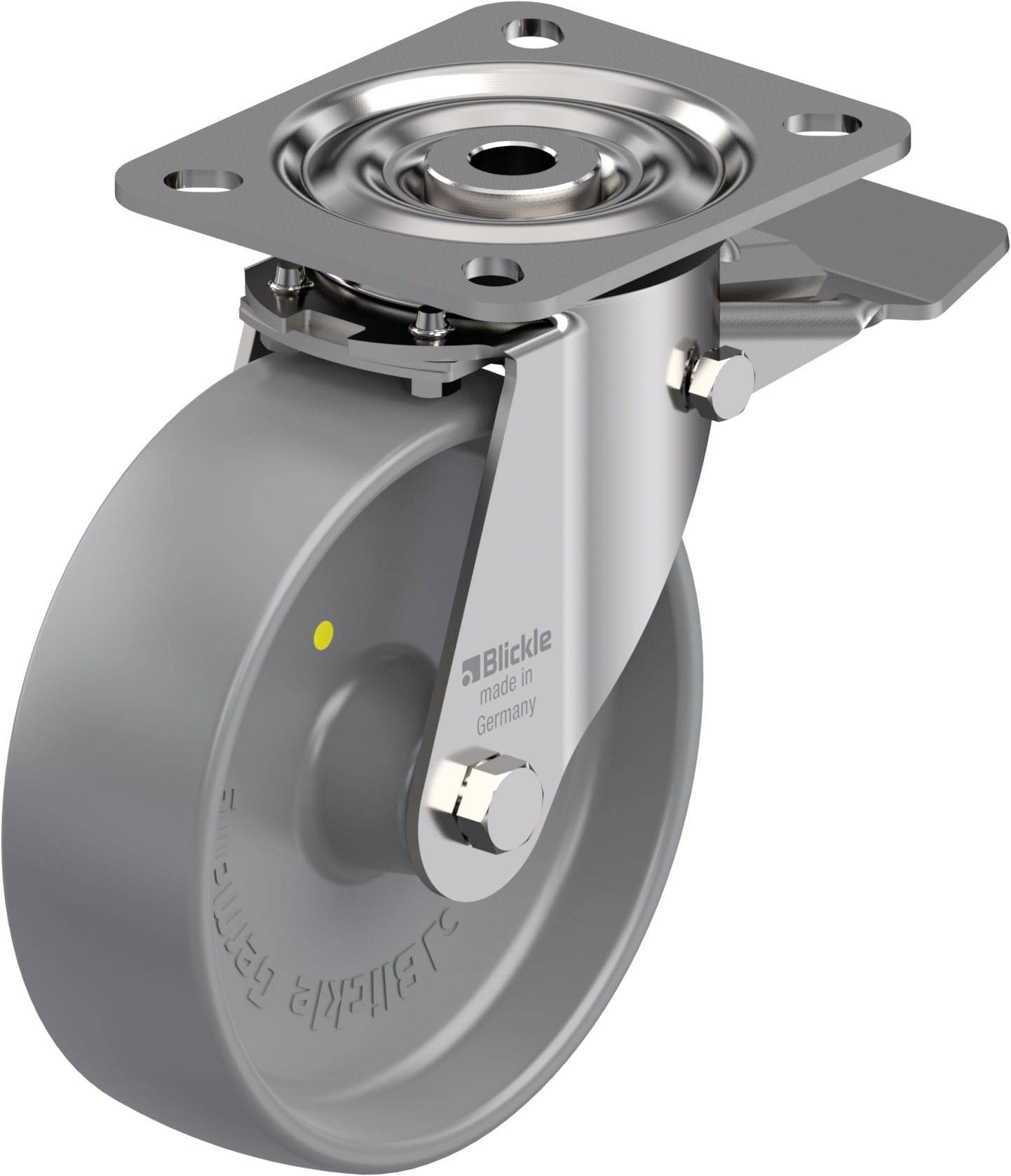Blickle LX-PO 125G-ST-ELS RVS zwenkwiel Wieldiameter: 125 mm Draagvermogen (max.): 250 kg 1 stuk(s)