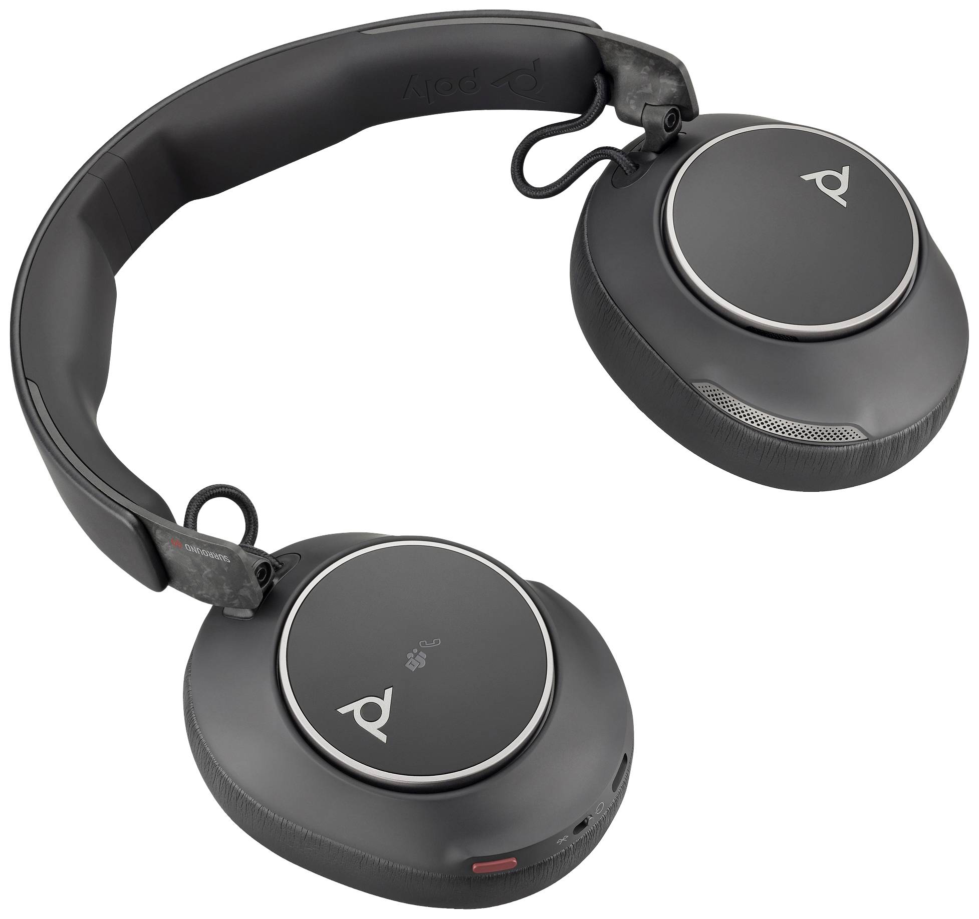 Zwarte draadloze koptelefoon met opvallend design, grote oorschelpen en gewatteerde hoofdband, ideaal voor muziekplezier onderweg.