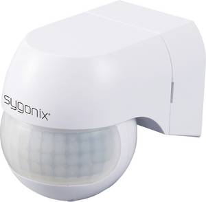 Conrad Sygonix SY-6118230 PIR-bewegingsmelder Wand (hangend), Opbouw (op muur) 180 ° Relais Wit IP44 aanbieding