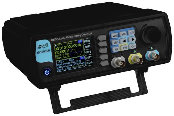 Joy-it JT-JDS6600-B Signaalgenerator  0 Hz - 60 MHz 2-kanaals Driehoek, Lorentz-verdeling, Puls, Ruis, Blok, TTL, Sinus