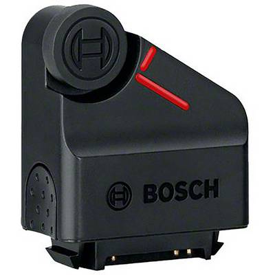 Zwart Bosch-apparaat met rode visuele aanwijzing, vermoedelijk een batterij-adapter of oplader, met Bosch-logo zichtbaar.