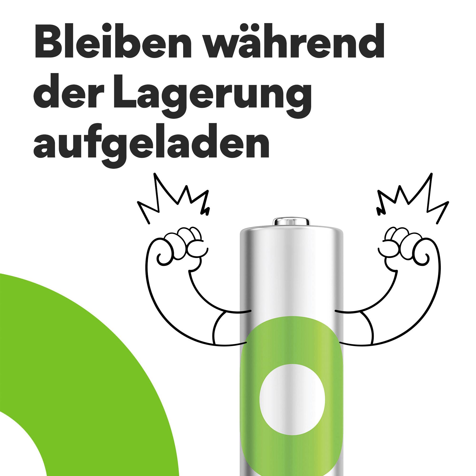 "Batterij met symbolen van het opladen, vergezeld van de tekst: "Blijf tijdens opslag opgeladen""