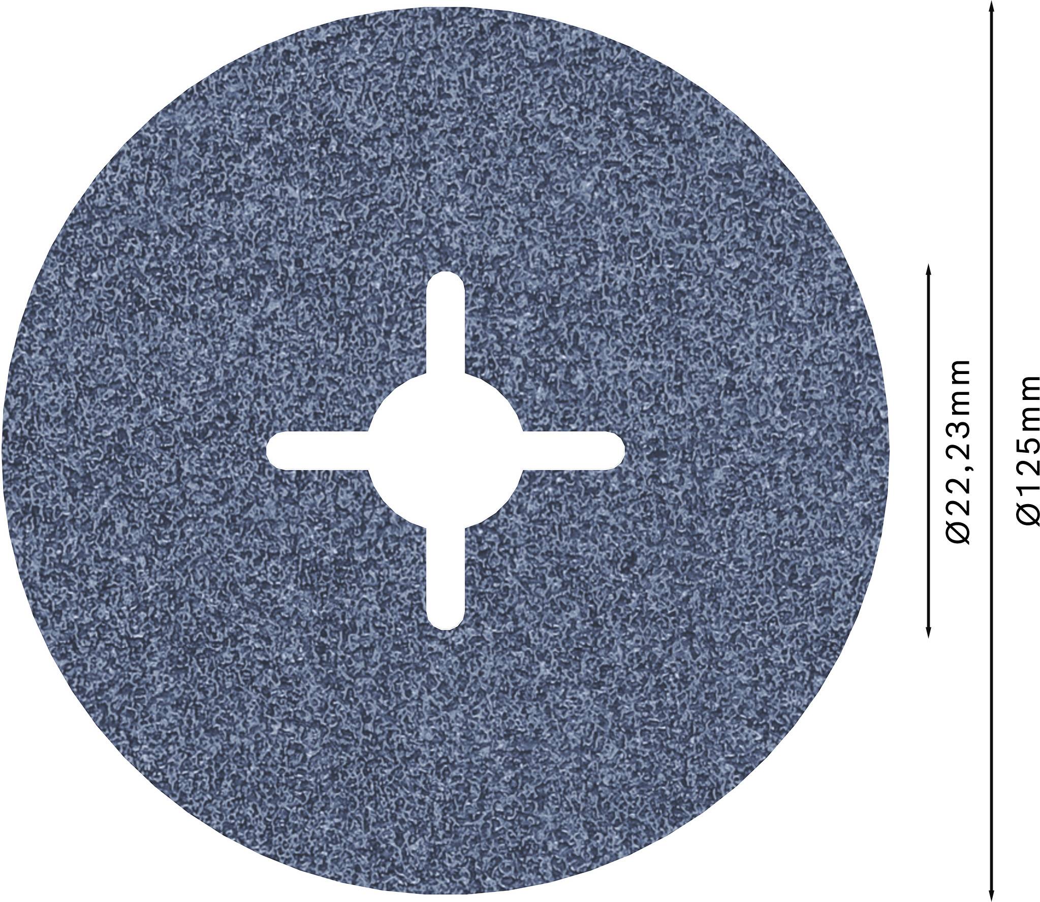 Een ronde slijpschijf met een diameter van 125 mm en een binnengatdiameter van 22,23 mm.