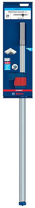 Verpakking van een Bosch tegelboormachine met 25 mm diameter, inclusief toebehoren. Geschikt voor het bewerken van harde materialen.
