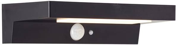 Brilliant Barker G40415/06 Wandlamp op zonne-energie met bewegingsmelder  LED LED 3 W Zwart