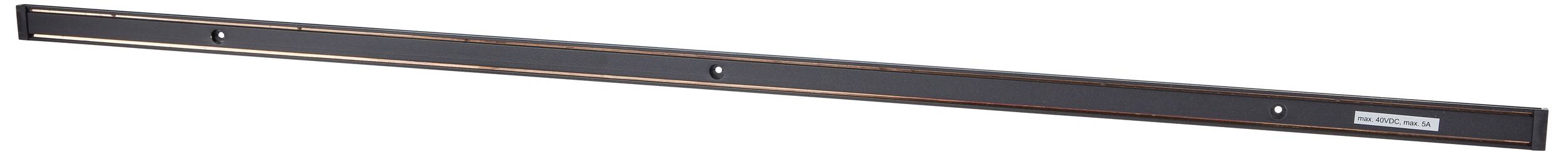 Zwarte magnetische messenhouder van metaal voor wandmontage met ruimte voor meerdere messen, een robuuste en ruimtebesparende opslagoplossing.