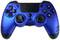 Blauwe gamingcontroller met zwarte joysticks en knoppen, bekend van consolespellen. Ideaal voor gamers om spellen mee te besturen.