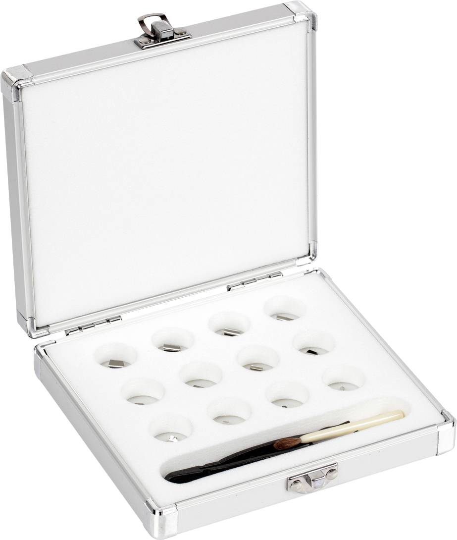 Kern 318-226 Gewichtenset 318-226, OIML-klasse E2, nominale waarde 1 mg - 500 mg, plaatjes, roestvrij staal gepolijst (OIML), in aluminium etui