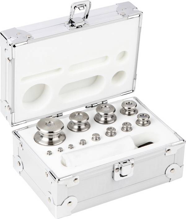 Kern 354-056 Gewichtenset 354-056, OIML-klasse M2, nominale waarde 1 g - 500 g, knop, roestvrij staal fijngedraaid, in aluminium etui