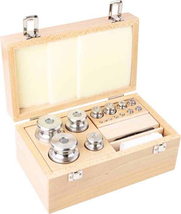 Kern 354-07 Gewichtenset 354-07, OIML-klasse M2, nominale waarde 1 g - 2 kg, knop, roestvrij staal fijngedraaid (OIML), in houten etui