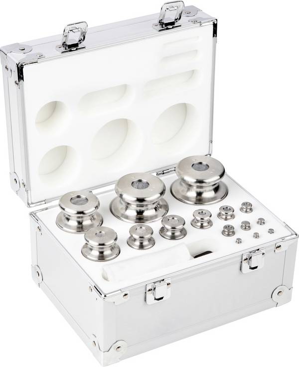 Kern 354-076 Gewichtenset 354-076, OIML-klasse M2, nominale waarde 1 g - 2 kg, knop, roestvrij staal fijngedraaid, in aluminium etui