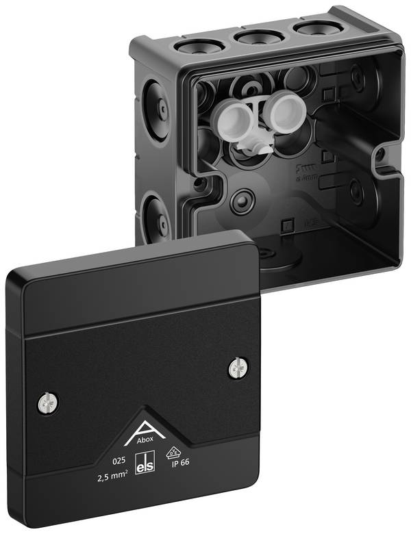 Spelsberg Abox 025-L/sw Aftakkast (l x b x h) 85 x 85 x 52 mm Zwart IP66 1 stuk(s)