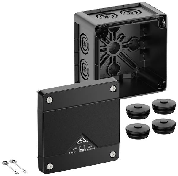 Spelsberg Abox Pro 040-L/sw Aftakkast (l x b x h) 102 x 102 x 70 mm Zwart IP66, IP67, IP69 1 stuk(s)