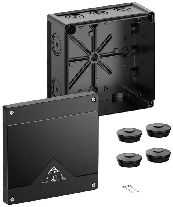 Spelsberg Abox Pro 160-L/sw Aftakkast (l x b x h) 182 x 182 x 90 mm Zwart IP66, IP67, IP69 1 stuk(s)