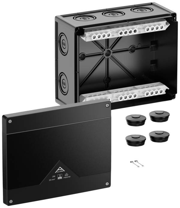 Spelsberg Abox Pro 250-25²/sw Aftakkast (l x b x h) 202 x 252 x 120 mm Zwart IP66, IP67, IP69 1 stuk(s)