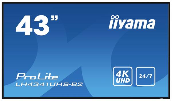 Iiyama ProLite LH4341UHS-B2 Digital Signage display Energielabel: G (A - G) 108 cm 42.5 inch 3840 x 2160 Pixel 24/7