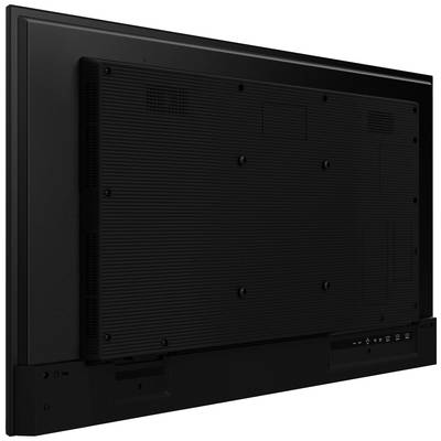 Achterkant van een zwarte flatscreen met meerdere aansluitingsmogelijkheden aan de onderkant.