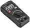 Digitale multimeter met zwarte behuizing. Toont '0.00' op het display. Draaiknop voor verschillende meetfuncties.