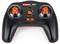 Afstandsbediende autobesturing met twee joysticks, een aan-uit-schakelaar en een opvallend rood design.