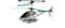 Speelgoed helikopter 'Storm One' met afstandsbediening, toont rotorbladen en staartrotor, voornamelijk gelakt in turkoois en zwart.