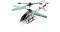 Speelgoed-helikopter 'Storm One' met groen-rood design. Twee hoofdrotors en een staartrotor; landingsgestel zichtbaar.