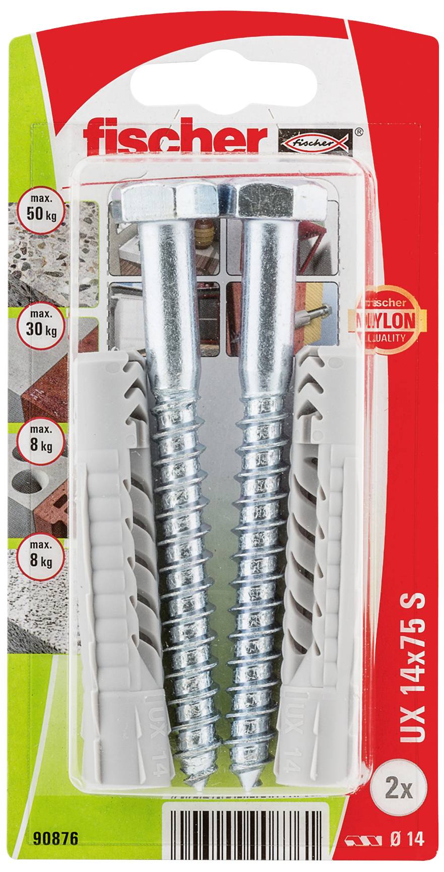 Fischer 090876 UX 14 x 75 S K NV Universele pluggen 75 mm 1 set(s)-1