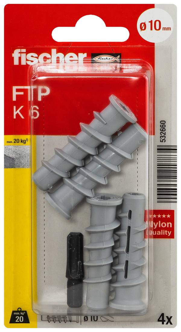 Fischer 532660 FTP K 6 K NV Gasbetonplug 50 mm  1 set(s)