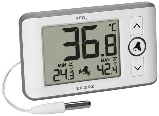 TFA Dostmann Digitales Profi-Thermometer mit Kabelfühler LT 202 30.1052.02 Thermometer Wit