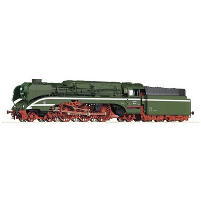 Groene stoomlocomotief met rode wielen en zwarte details, toont een klassiek ontwerp voor treinvervoer.