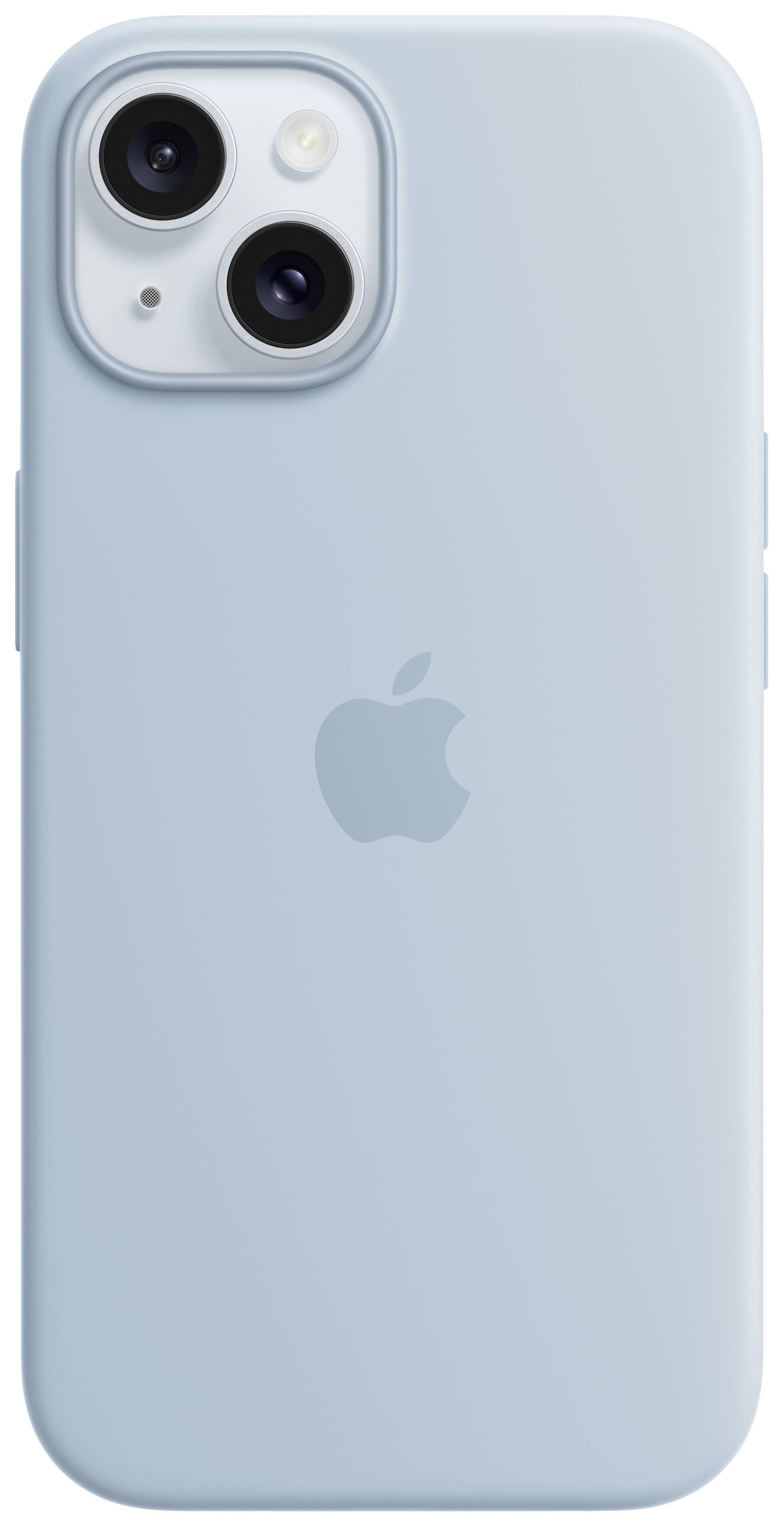 Apple Silicon Case MagSafe Backcover Apple iPhone 15 Lichtblauw Inductieve lading, Stootbestendig