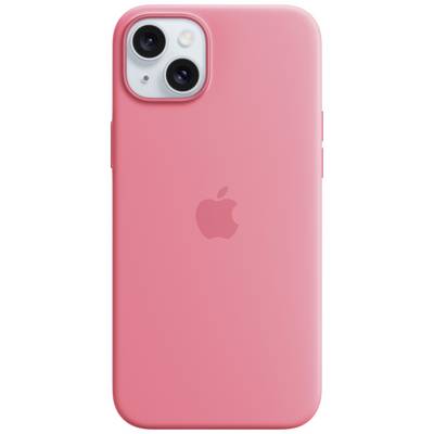 Apple Silicon Case MagSafe Backcover Apple iPhone 15 Plus Pink Inductieve lading, Stootbestendig-0