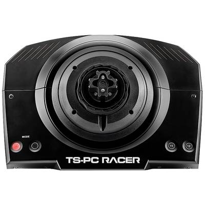 Stuurwiel basis voor racesimulatiespellen, zwarte behuizing met meerdere bedieningsknoppen, gemarkeerd met 'TS-PC Racer'.