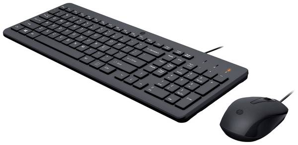 HP 150 Set met toetsenbord en muis Kabelgebonden  QWERTZ, Duits Zwart
