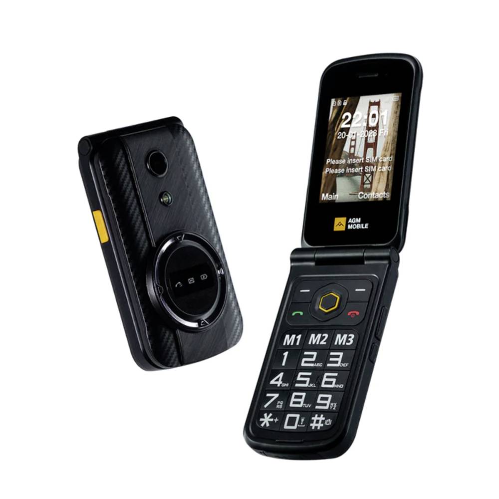 AGM Mobile M8 Flip Clamshell telefoon Zwart