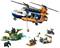 Helikopter speelset met figuren en toebehoren: een gorilla, onderzoeker op een motorfiets, reddingspost en helikopter met lier.