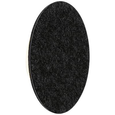 Zwart, rond polijstpad in schuine weergave, met een fijne, gelijkmatige textuur zichtbaar.
