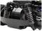 Close-up van het verings- en schokdempersysteem van een speelgoedauto, waarbij schokdempers en veren zorgen voor stabiliteit en demping.