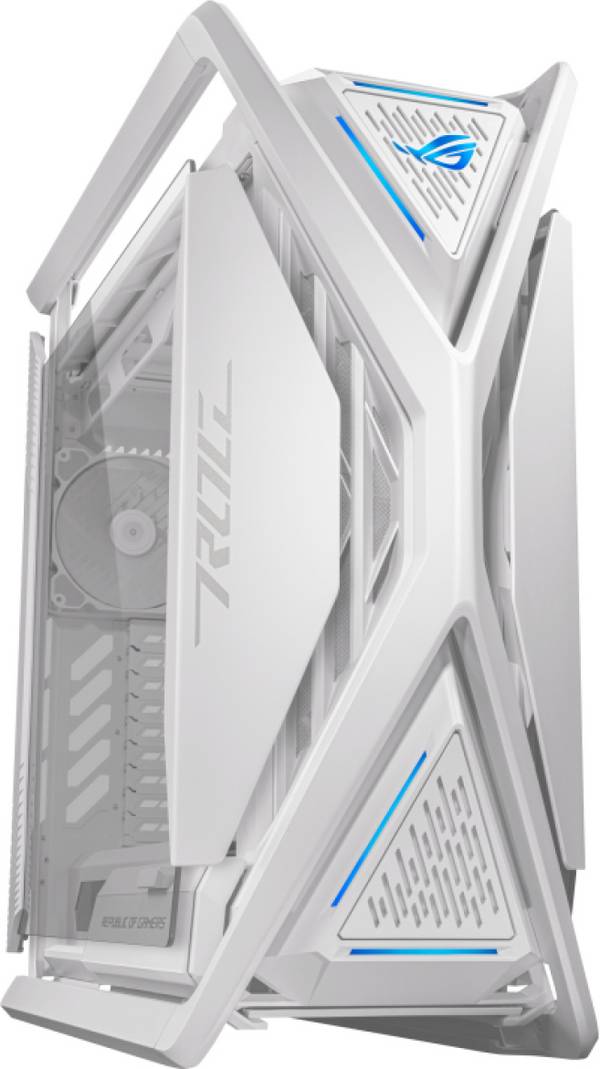 Asus GR701 ROG Hyperion White Midi-tower Gaming-behuizing Wit 4 voorgeïnstalleerde ventilators, Geïntegreerde verlichting, Stoffilter