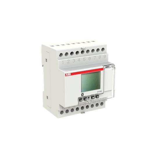 Een elektronisch tijdrelais van ABB met een digitaal display, meerdere aansluitingen en bedieningsknoppen voor het besturen van elektrische apparaten.
