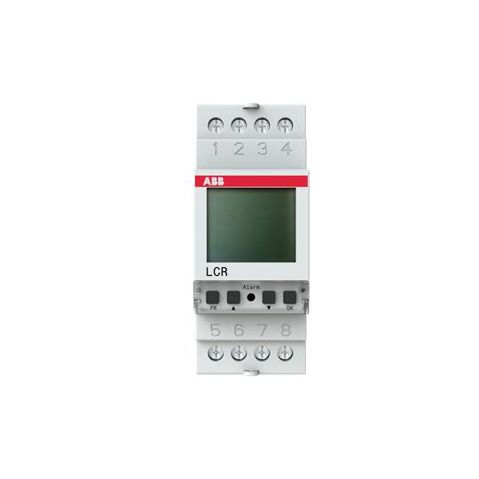 Elektronisch stuurapparaat met display en druktoetsen, toont merk ABB en modelaanduiding LCR. Voornamelijk bestemd voor industriële toepassingen.