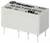 Een elektronisch onderdeel, meer specifiek een witte relais van het merk Finder, met de opdruk '12V' en productnummer.