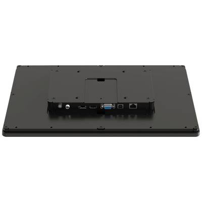 Achterkant van een flatscreen met verschillende aansluitingen: HDMI, VGA, USB, netwerkaansluiting en audiopoort.