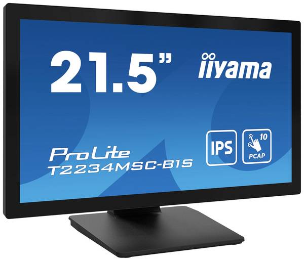 Iiyama ProLite T2234MSC-B1S Touchscreen monitor Energielabel: E (A - G)  54.6 cm (21.5 inch) 1920 x 1080 Pixel 16:9 18 ms HDMI, DisplayPort, Audio-Line-out, VGA IPS LCD