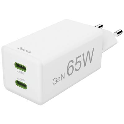 Hama USB-oplader 65.00 W 2x USB-C USB PD Binnen USB Power Delivery (USB-PD)