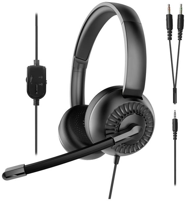 SpeedLink METIS On Ear headset  Kabel Stereo Zwart  Headset, Volumeregeling, Microfoon uitschakelbaar (mute)