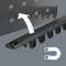 Een magneetstrip wordt op een metalen rail gestoken. Aan de onderkant van de strip zijn haken aangebracht om voorwerpen aan op te hangen.